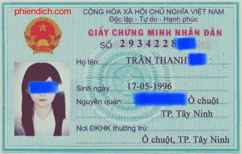 越南護照翻譯,越南身份證翻譯,翻譯越南護照,翻譯越南身份證